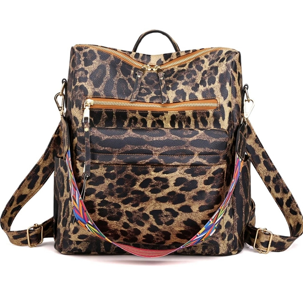 Brand New Leopard Backpack/Handbag